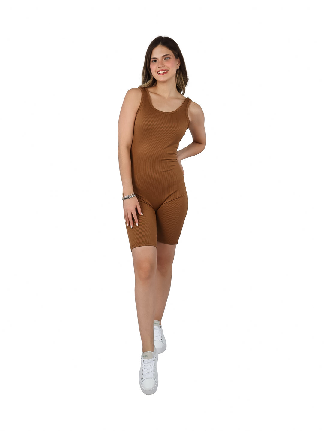 Jumpsuit Corto Juliana Favela Color Canela para Mujer