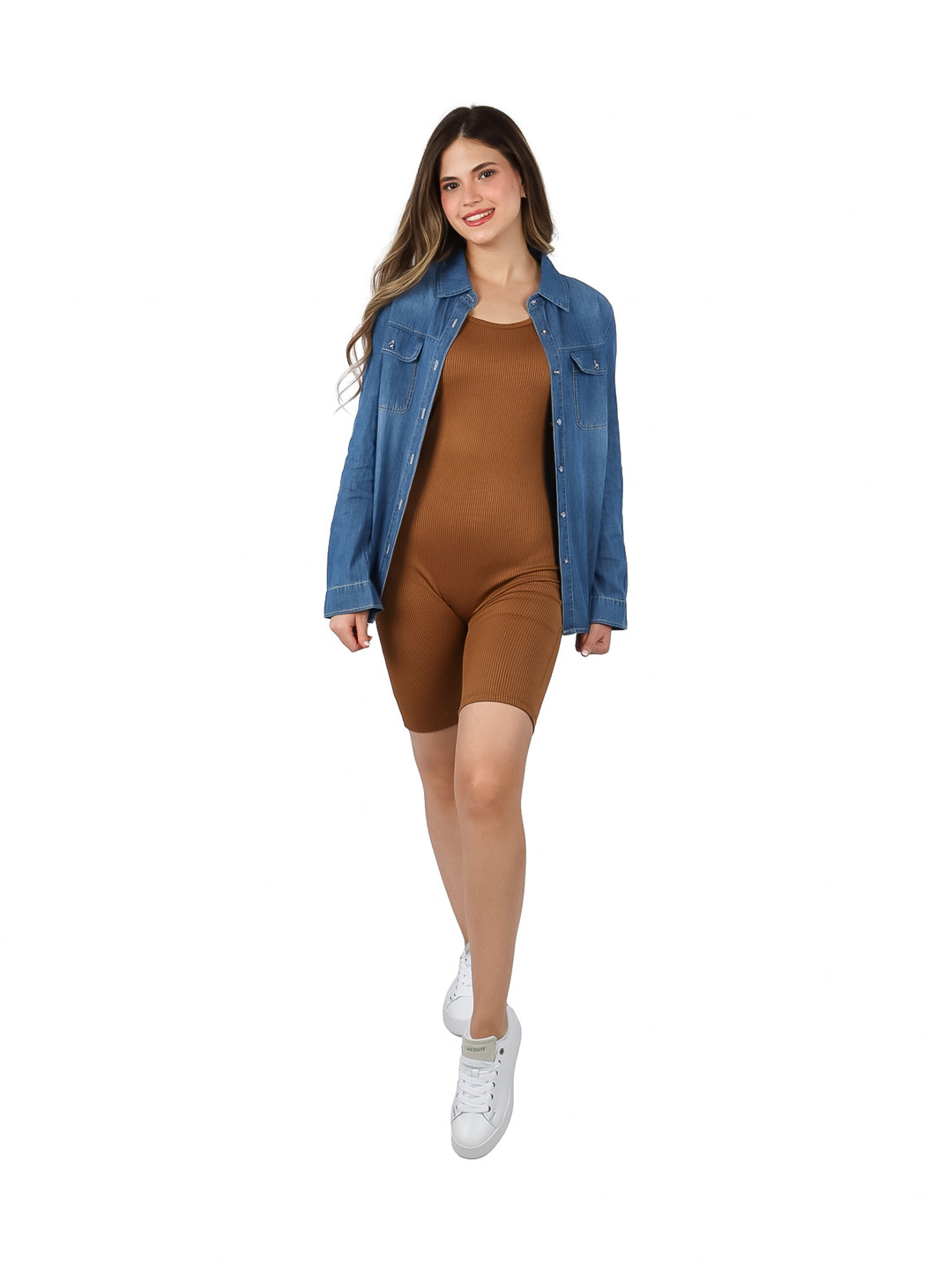 Jumpsuit Corto Juliana Favela Color Canela para Mujer