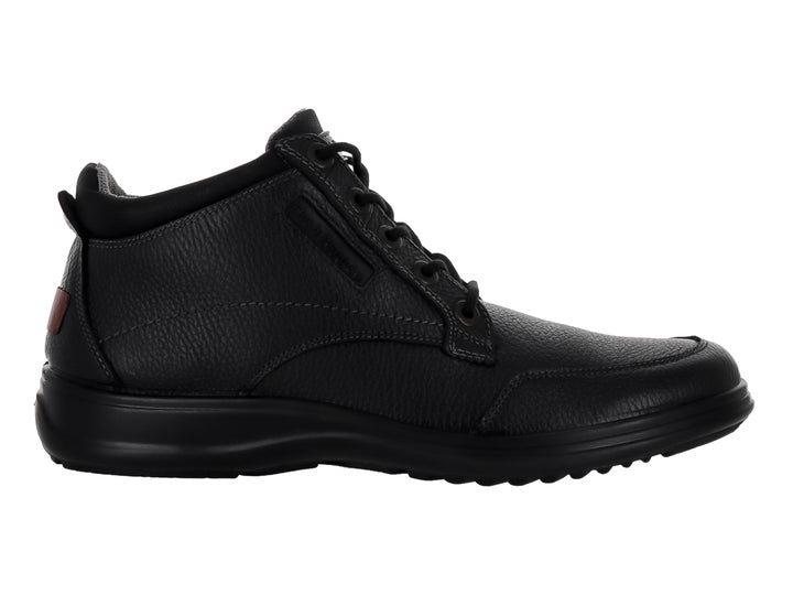 Zapato casual Hush Puppies de cuero negro con agujetas y suela cómoda.