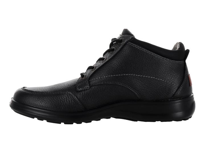Zapato casual Hush Puppies de cuero negro con agujetas y suela cómoda.