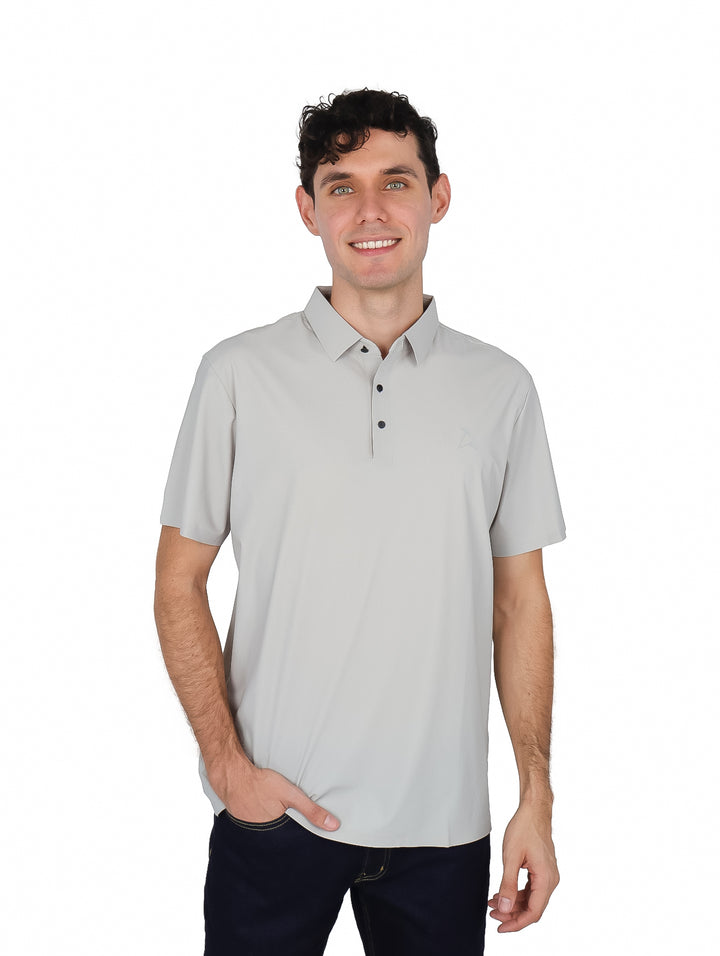 Playera Polo ATOK Gris Claro DryFit para Hombre