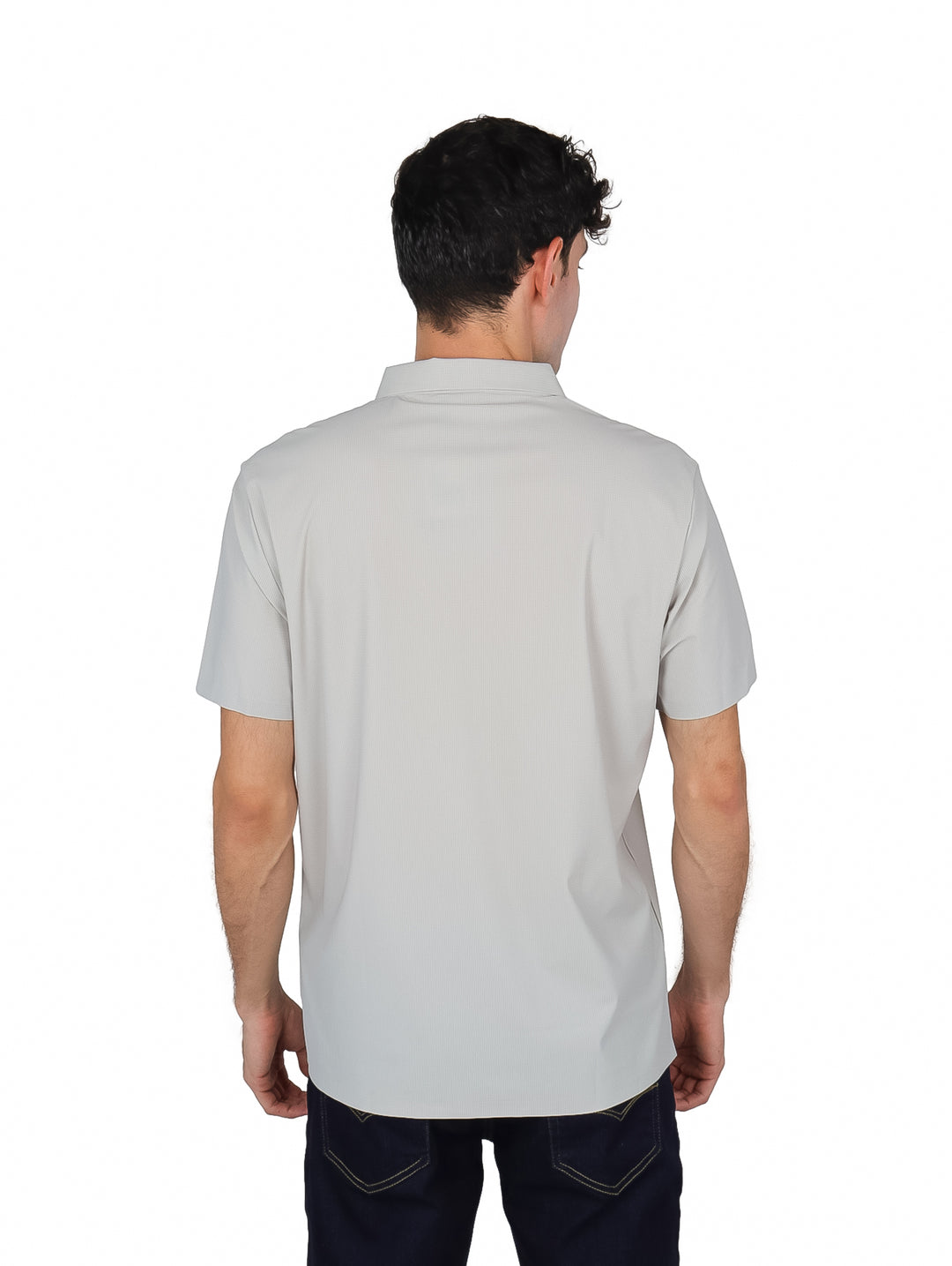 Playera Polo ATOK Gris Claro DryFit para Hombre