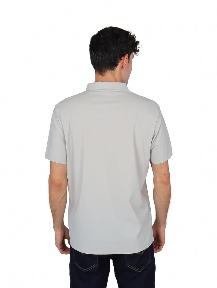 Playera Polo ATOK Gris Claro DryFit para Hombre