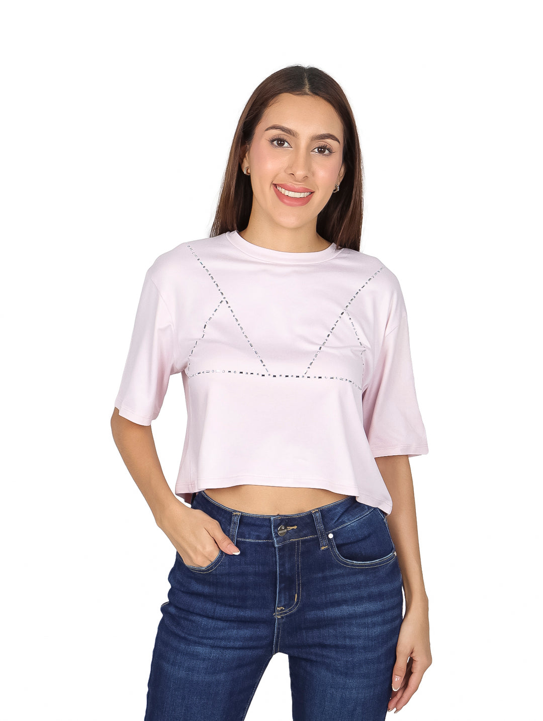 Blusa Frikha Rosa con Piedras para Mujer
