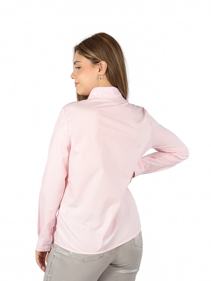 Camisera ATOK Rosa Claro con Flor 3D para Mujer