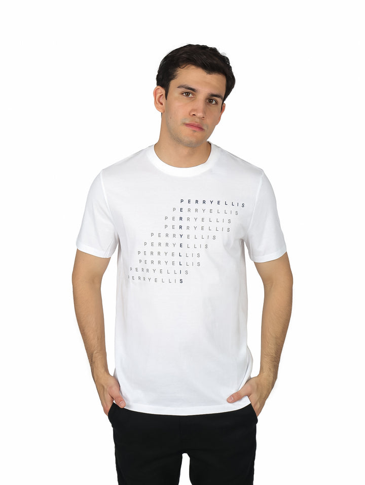 Playera Perry Ellis Blanco Brillante para Hombre
