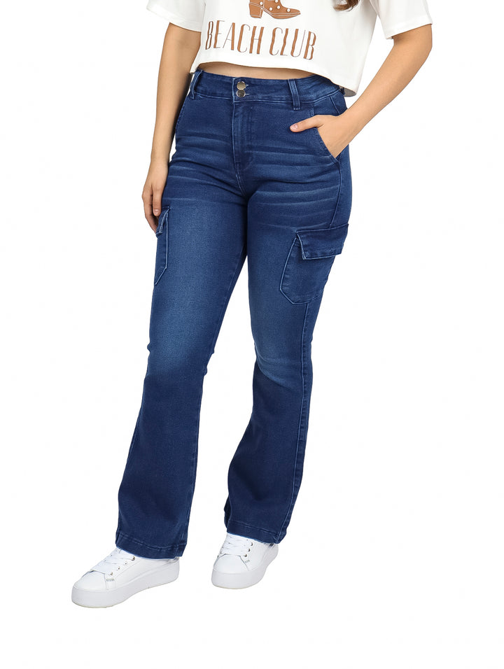 Jeans Cargo Campana Jeanswest Azul para Mujer