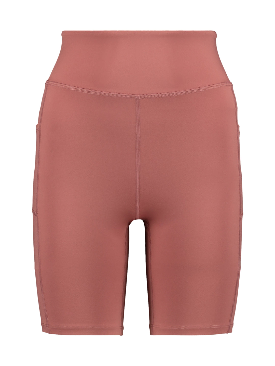 Biker shorts de color rosa oscuro con cintura alta y diseño ajustado para mujer.