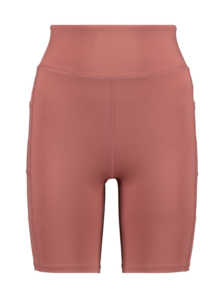 Biker shorts de color rosa oscuro con cintura alta y diseño ajustado para mujer.