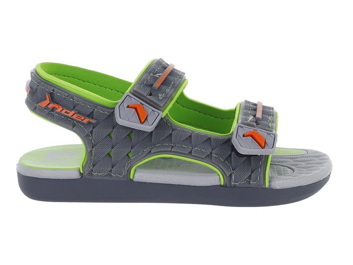 Sandalias Rider Gris Oscuro Verde para Niño