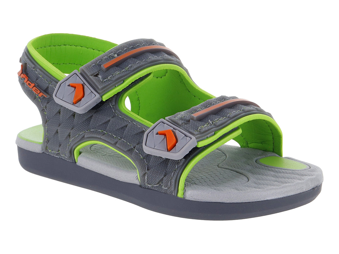Sandalias Rider Gris Oscuro Verde para Niño