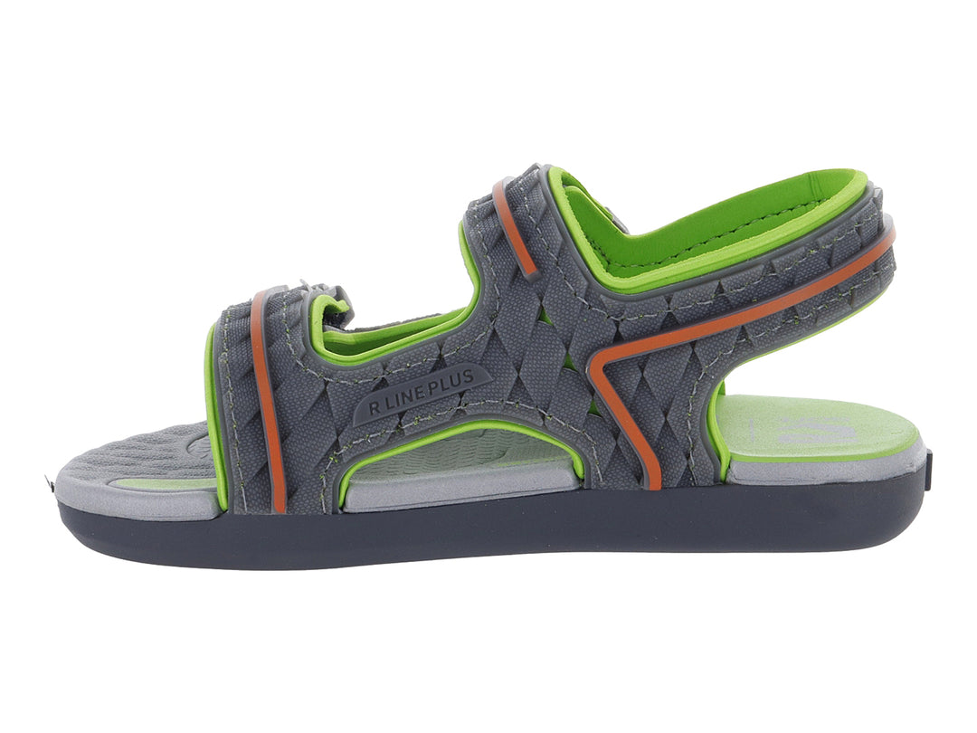 Sandalias Rider Gris Oscuro Verde para Niño