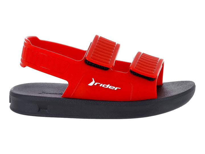 Sandalias Rider Street Papete Negro y Rojo para Niño