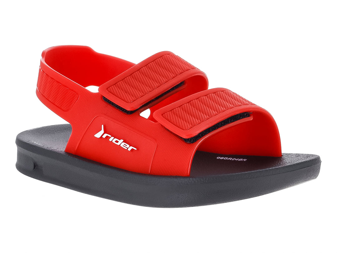 Sandalias Rider Street Papete Negro y Rojo para Niño