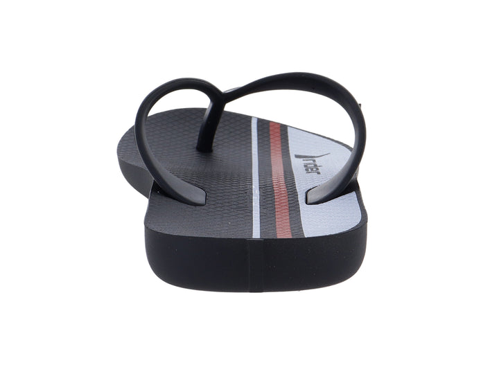 Sandalias Rider infantiles color negro con detalle blanco y logo rojo, estilo urban thong.
