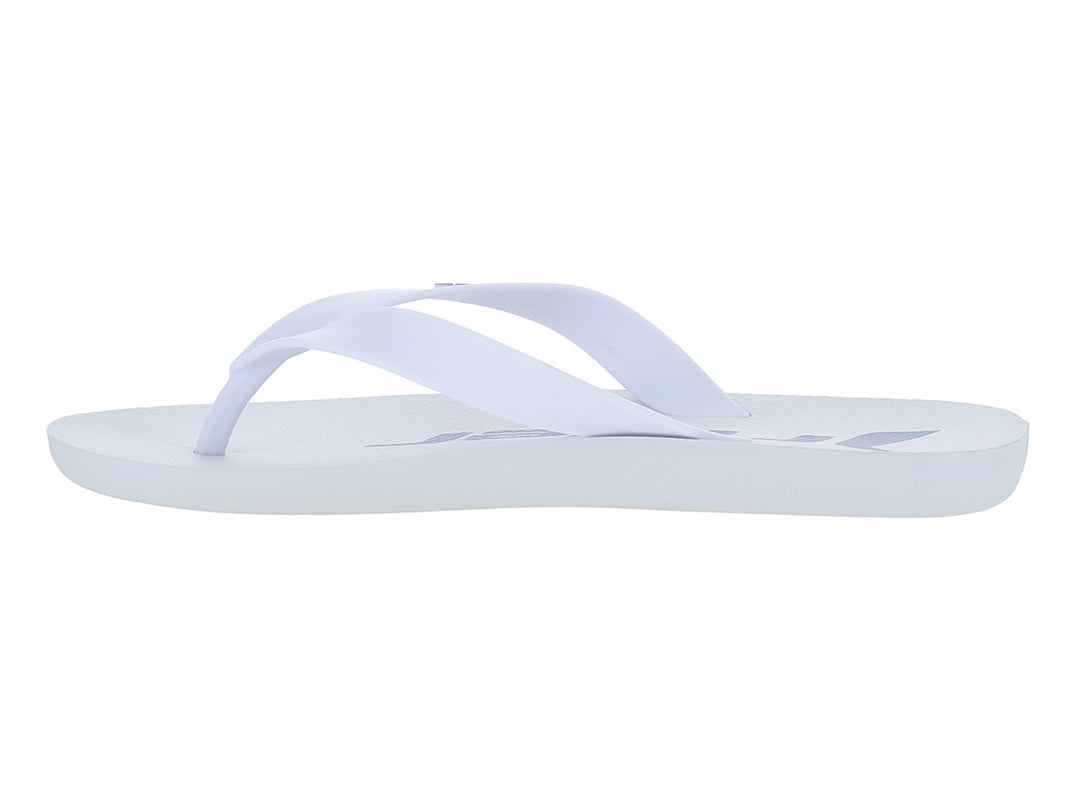 Sandalia Rider de dedo color blanco con logotipo en azul.