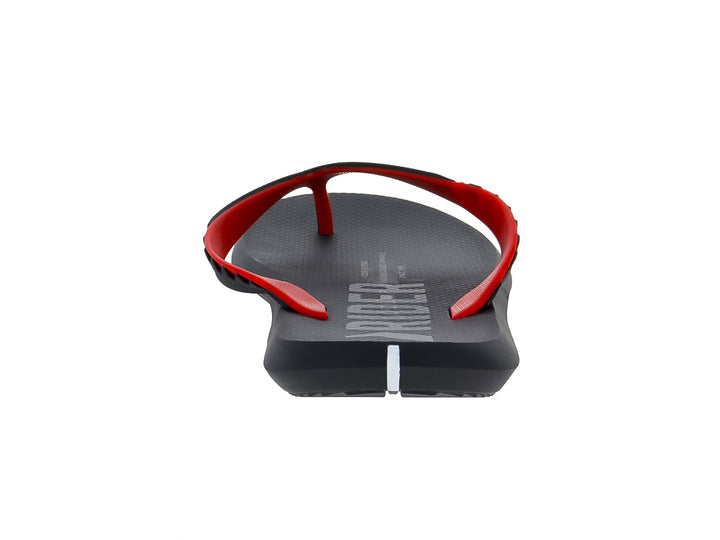 Sandalia Rider Feel Urban color negro con correas en color rojo y negro.