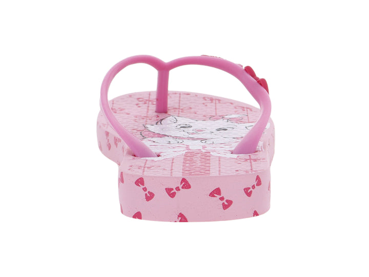 Sandalias Ipanema rosa para niña con estampado de Marie de Disney y moños decorativos.