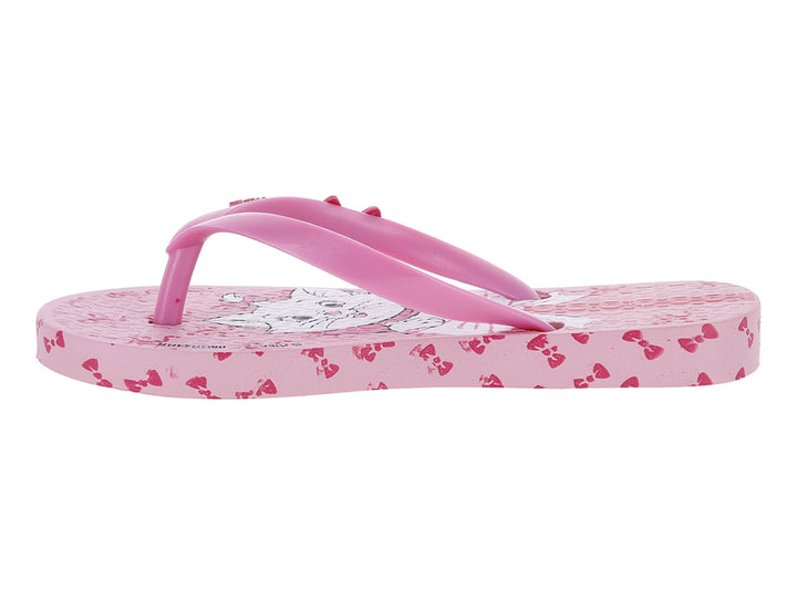 Sandalias Ipanema rosa para niña con estampado de Marie de Disney y moños decorativos.