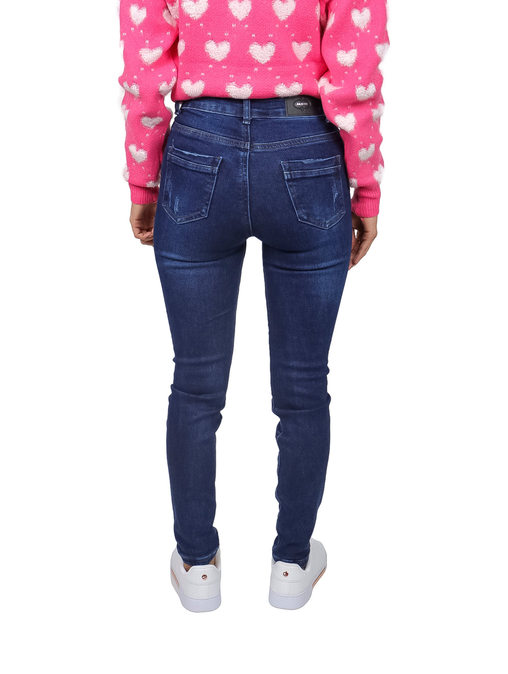 Jeans skinny de color azul oscuro con cintura alta para mujer