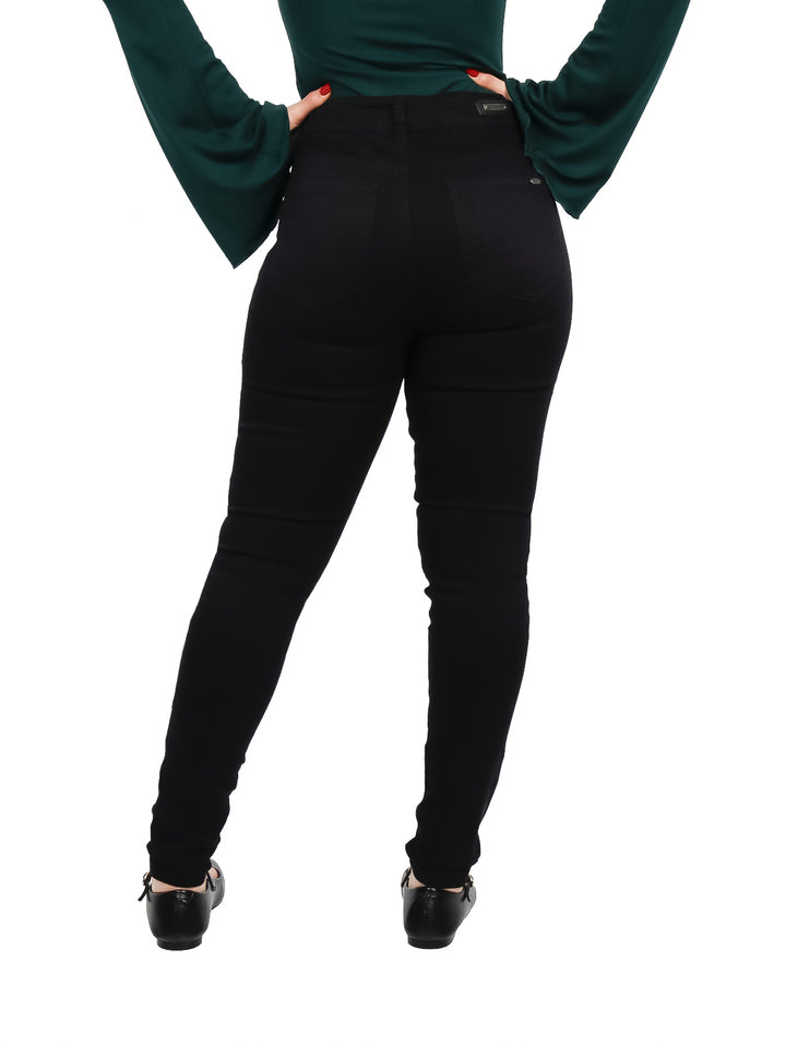 Jeans Michelle Ferrar Negro con Piedras para Mujer