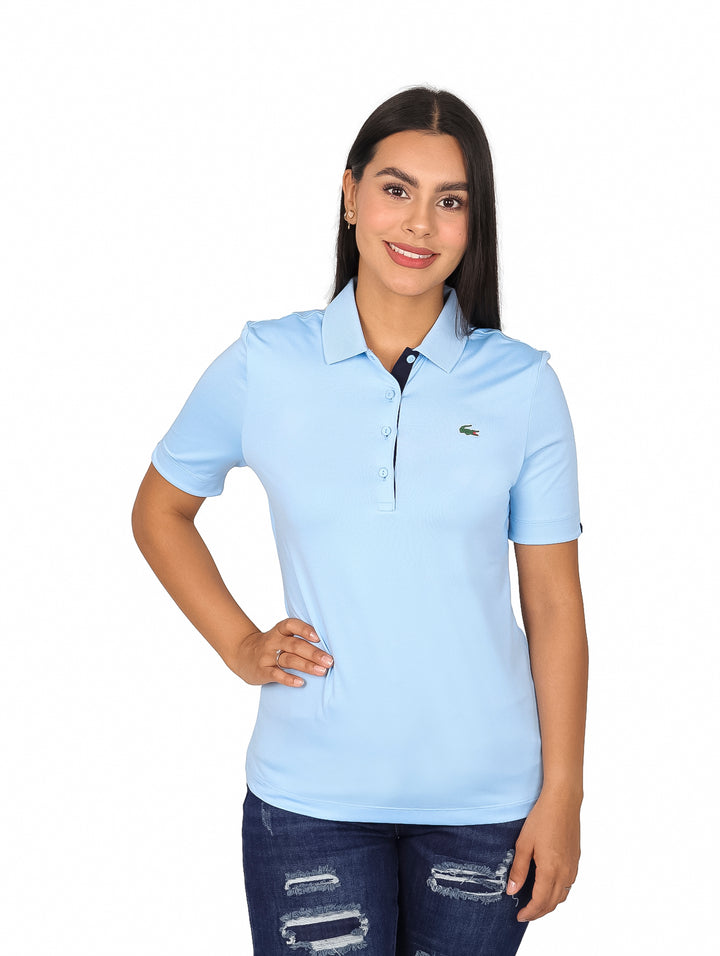 Playera Polo Lacoste Azul para Mujer