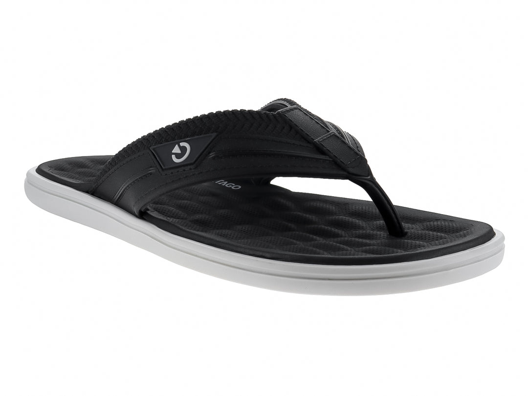 Sandalias Cartago color negro con suela gris claro, diseño casual y cómodo.