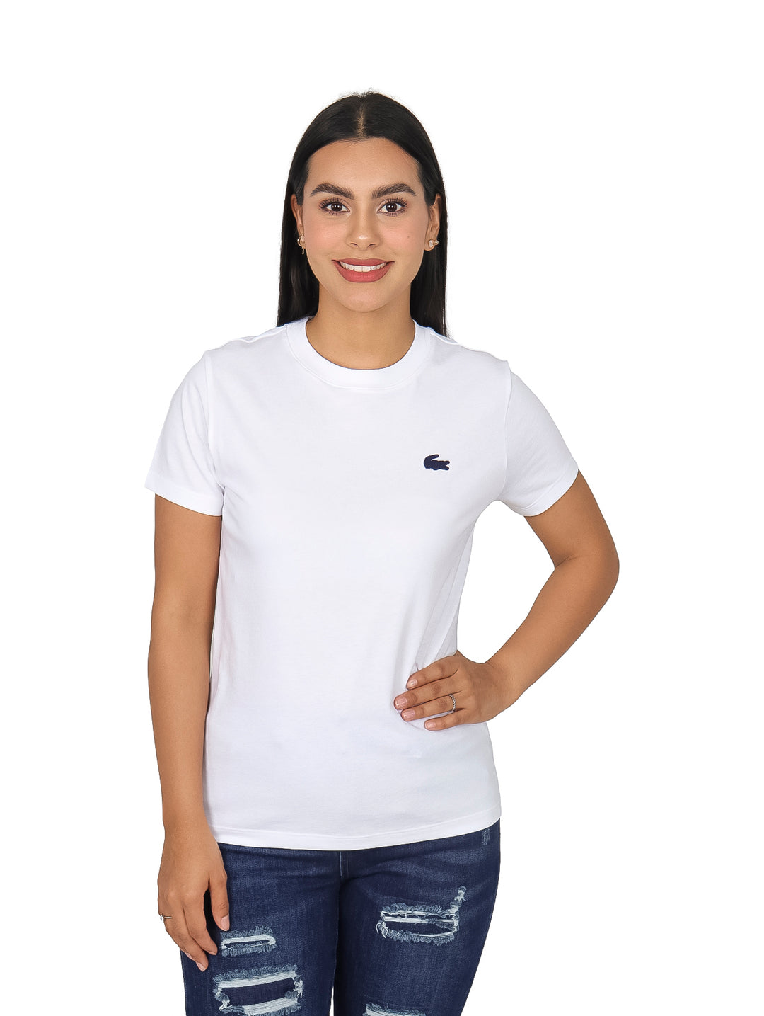 Playera Lacoste Blanca para Mujer