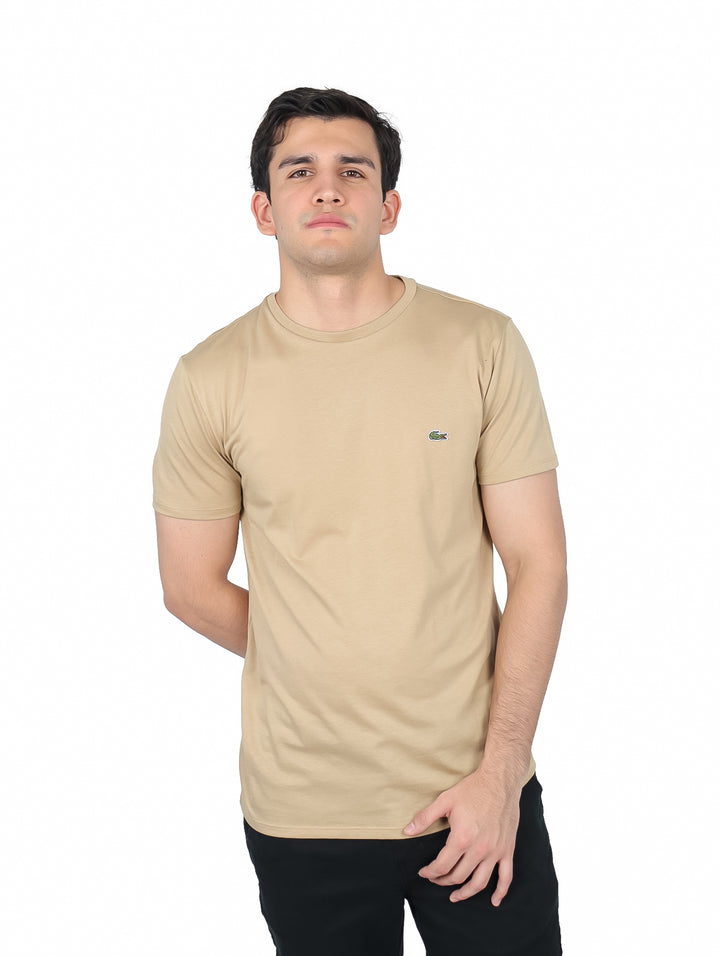 Playera Lacoste Algodón Pima Beige para Hombre