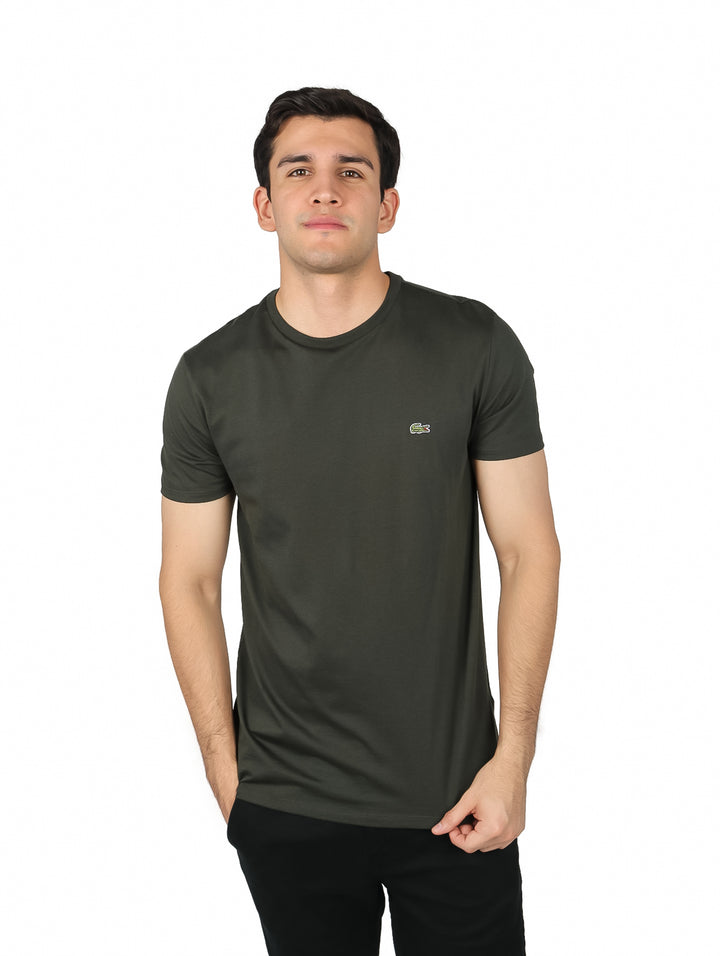 Playera Lacoste Manga Corta Verde Oliva para Hombre