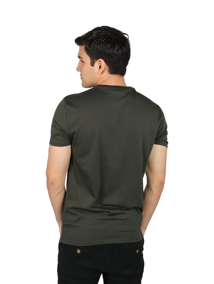 Playera Lacoste Manga Corta Verde Oliva para Hombre