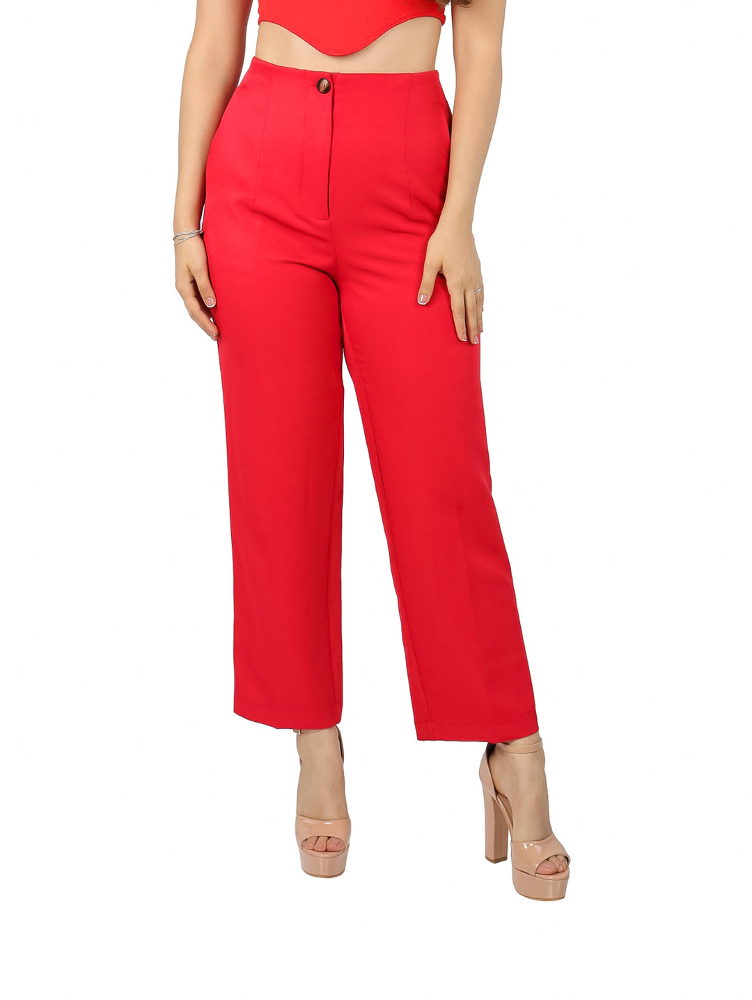 Pantalón Recto LOB Rojo Medio para Mujer