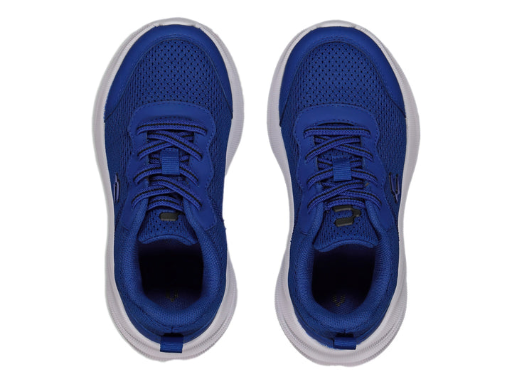 Tenis deportivos Charly color azul rey con suela blanca y tejido de malla.