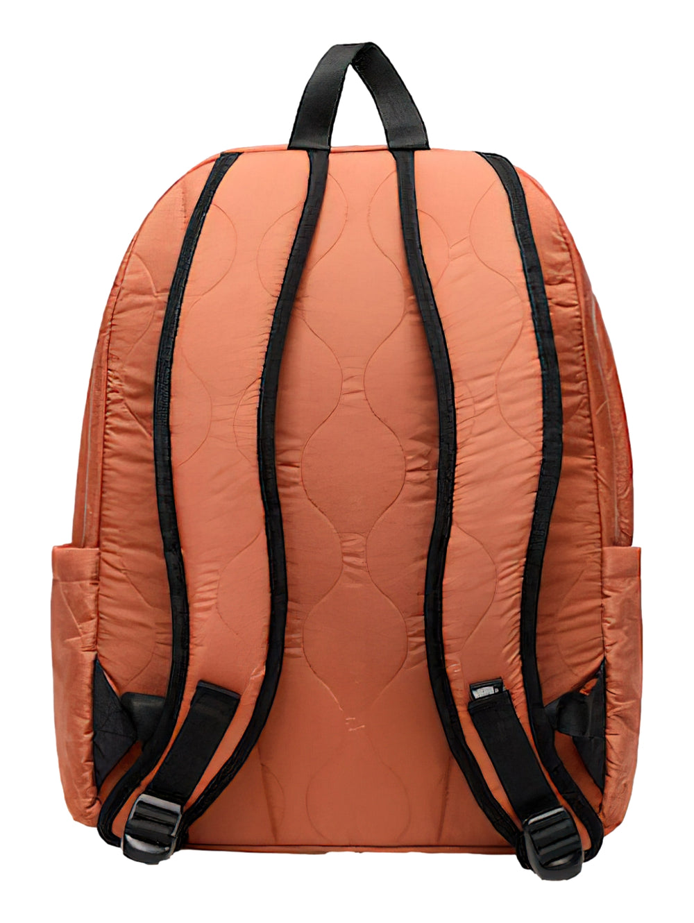 Mochila escolar Vans color auburn con diseño acolchado y asa superior negra.