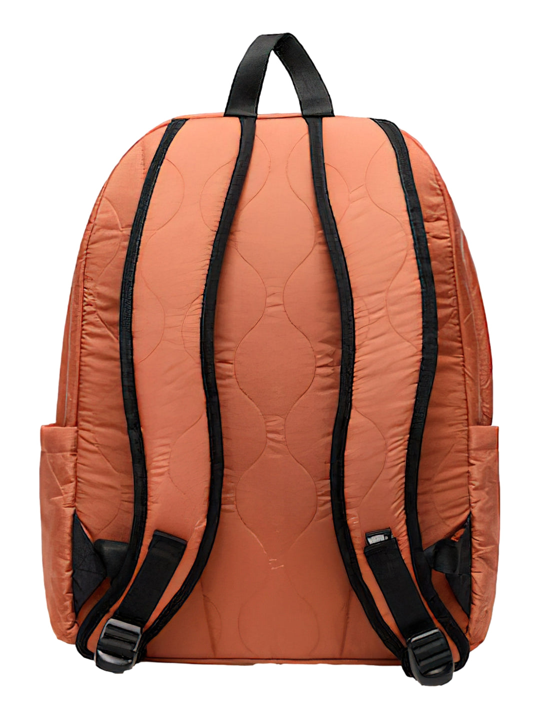 Mochila escolar Vans color auburn con diseño acolchado y asa superior negra.