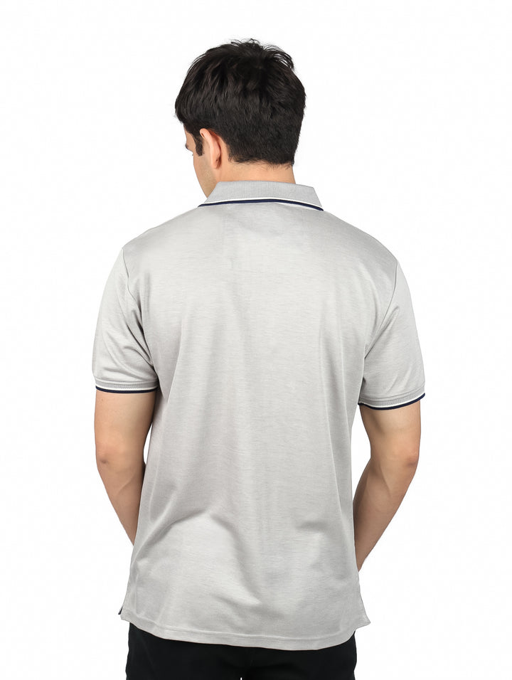 Playera Polo Sherman Morgan Gris con Cierre para Hombre