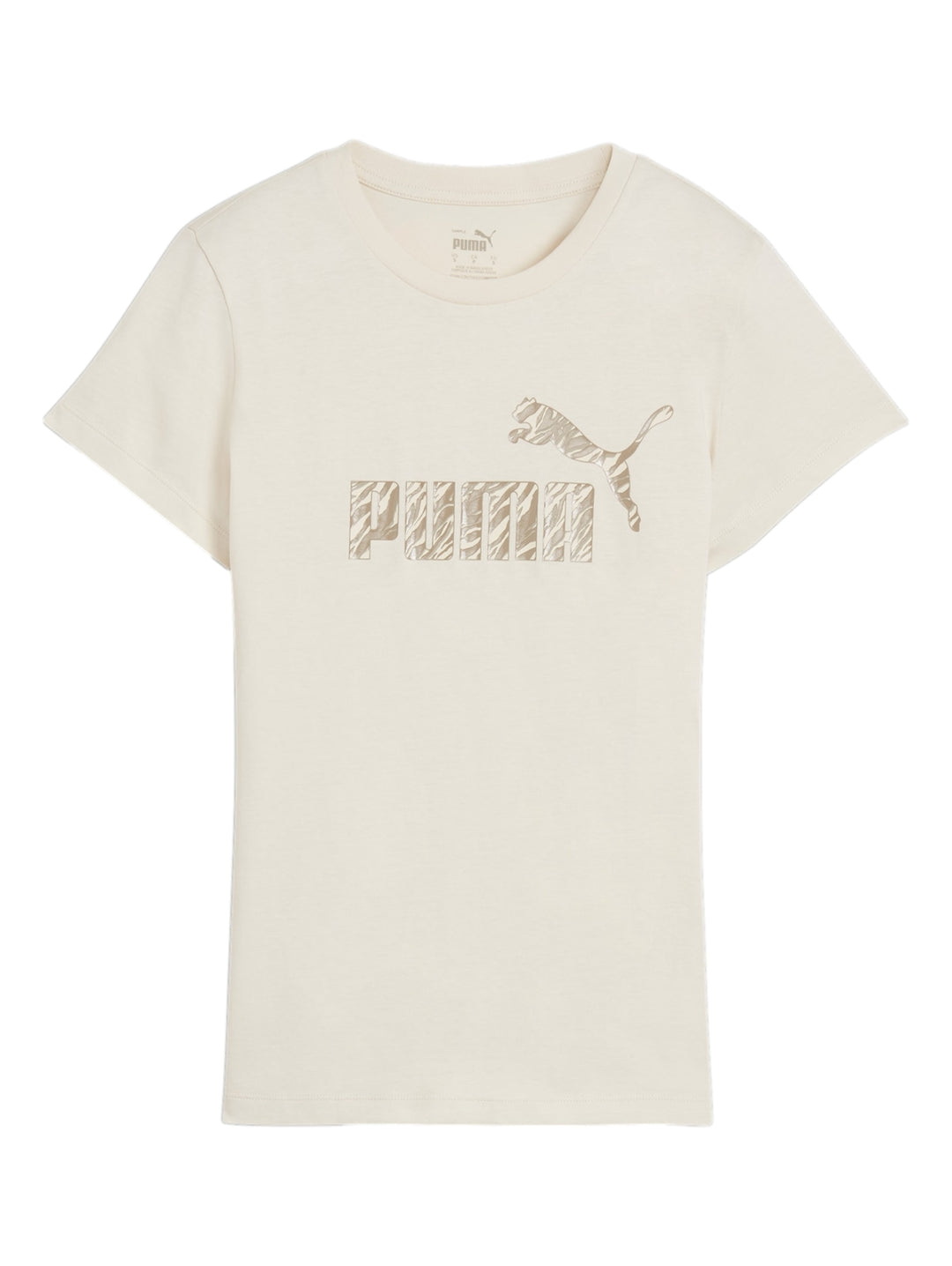 Camiseta PUMA color blanco hueso con logotipo estampado en el pecho.