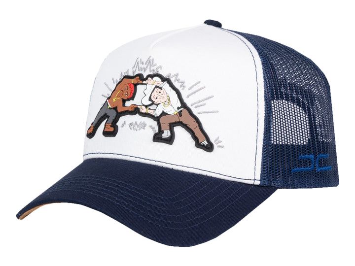 Gorra JC Hats Tumbado Life Blanco y Azul Marino para Hombre