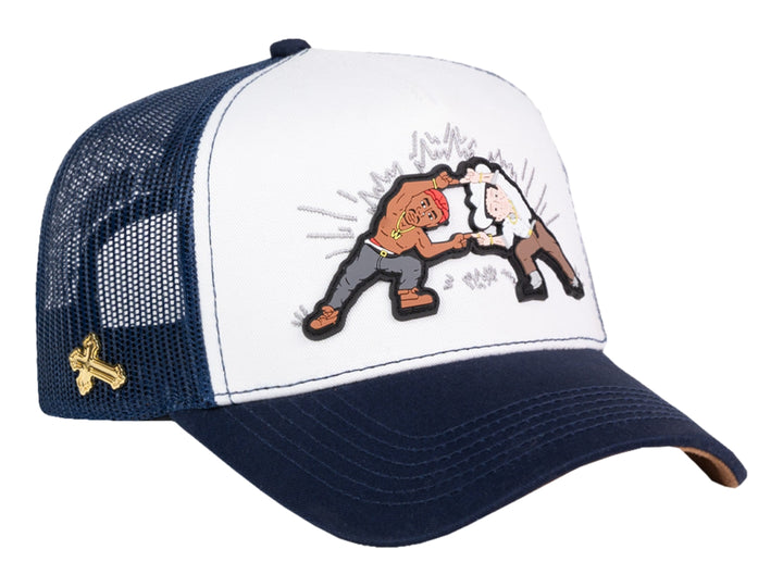 Gorra JC Hats Tumbado Life Blanco y Azul Marino para Hombre