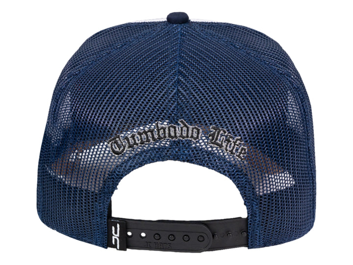 Gorra JC Hats Tumbado Life Blanco y Azul Marino para Hombre