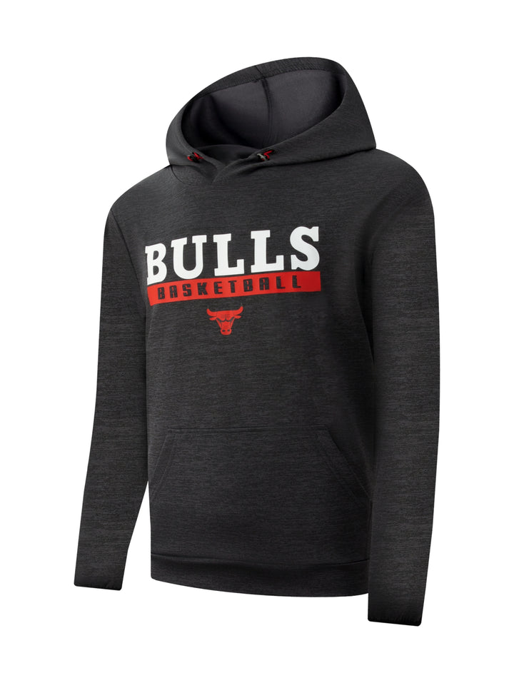 Sudadera con capucha color negro con estampado de Chicago Bulls en el pecho.
