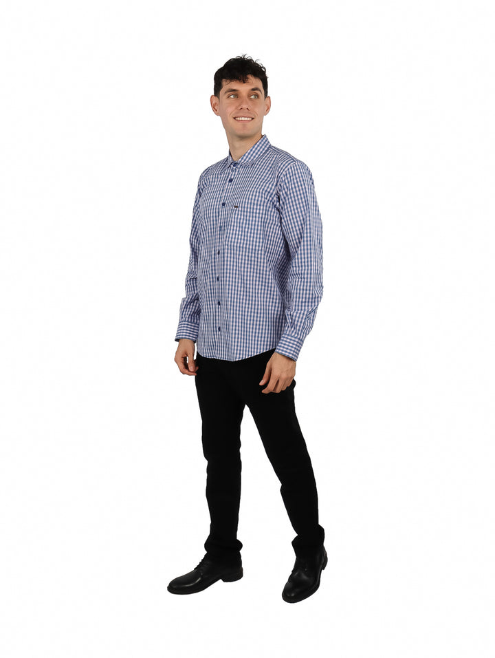 Camisa Lee de Cuadros Azul y Rosa para Hombre