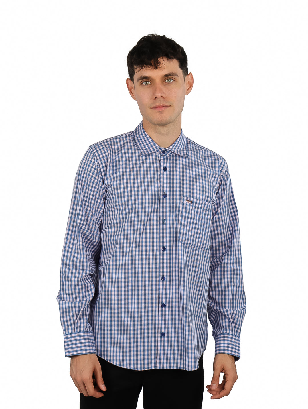 Camisa Lee de Cuadros Azul y Rosa para Hombre