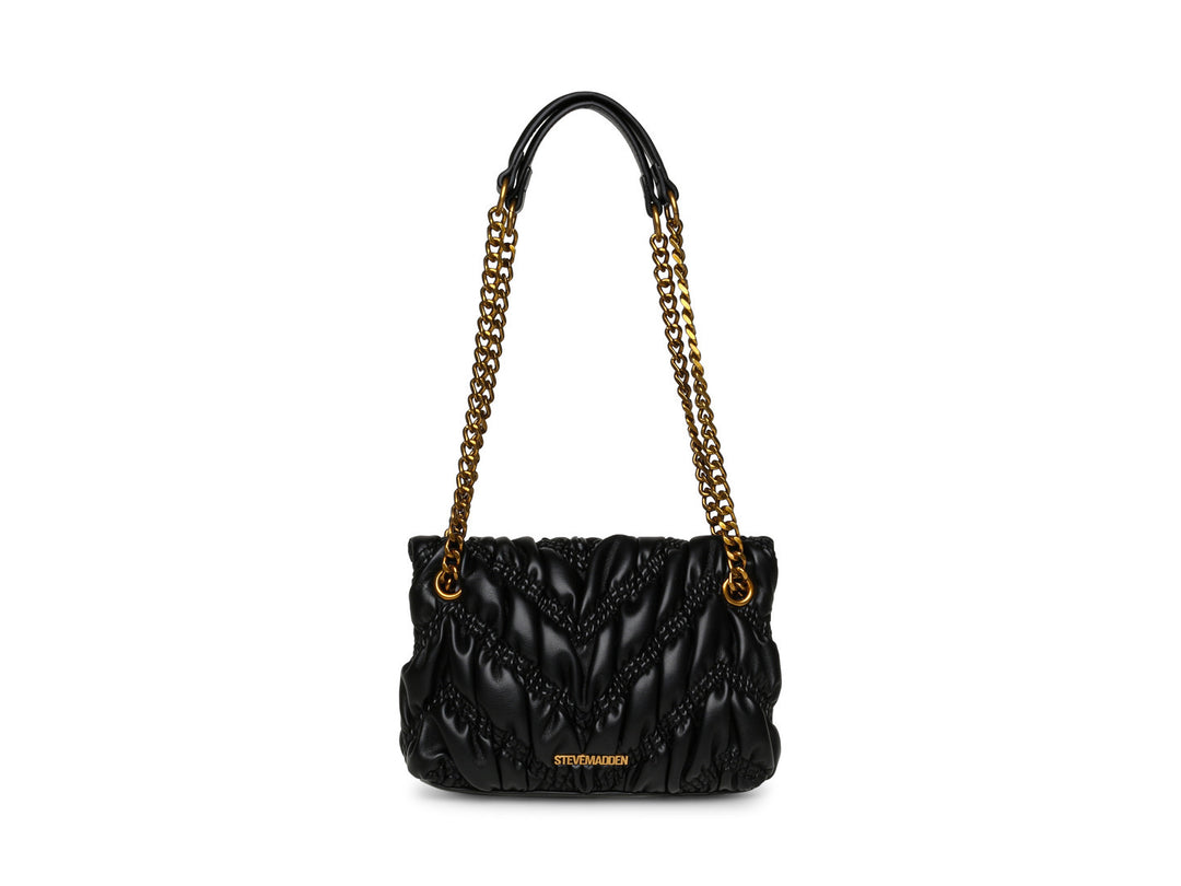 Bolsa de Hombro Steve Madden Negro y Dorado para Mujer