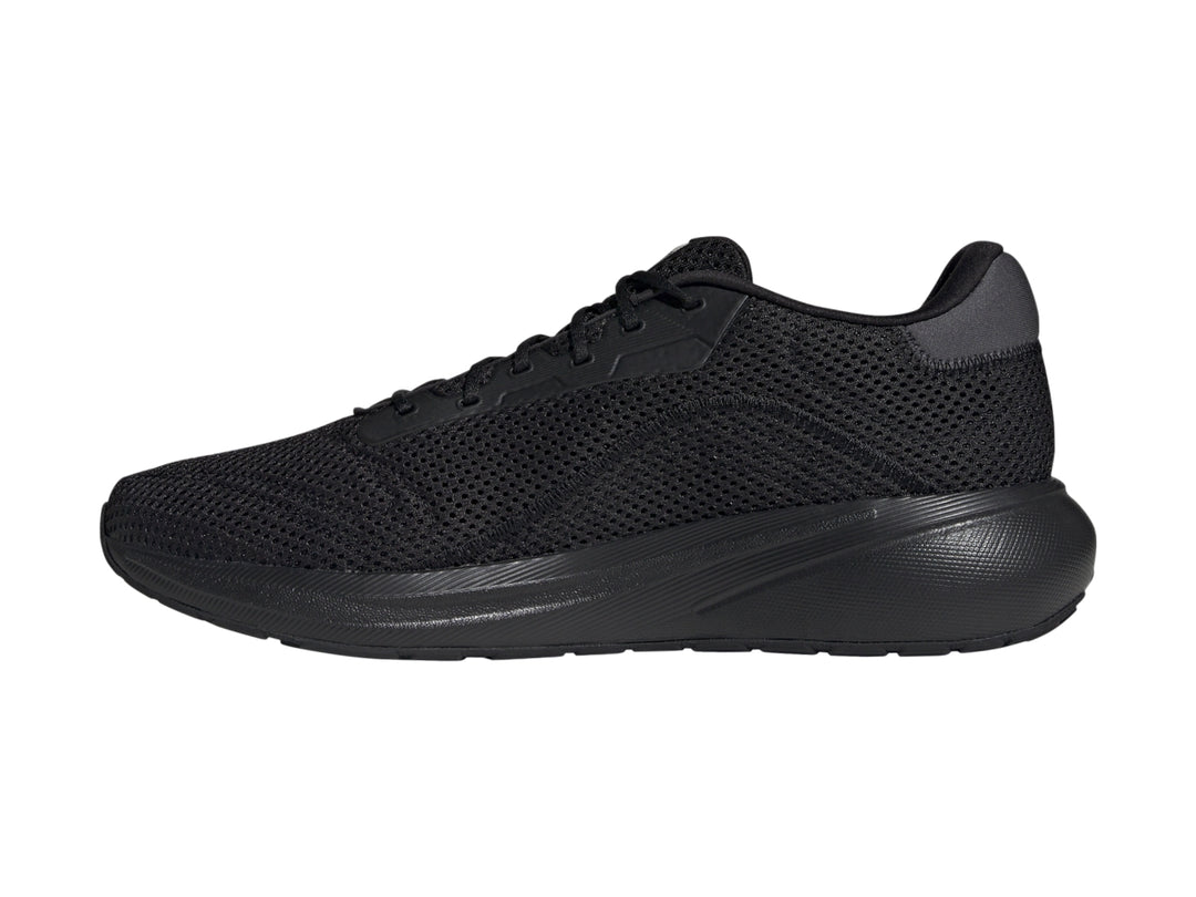 Tenis deportivos Adidas Response Runner U en color negro con malla transpirable y suela negra.