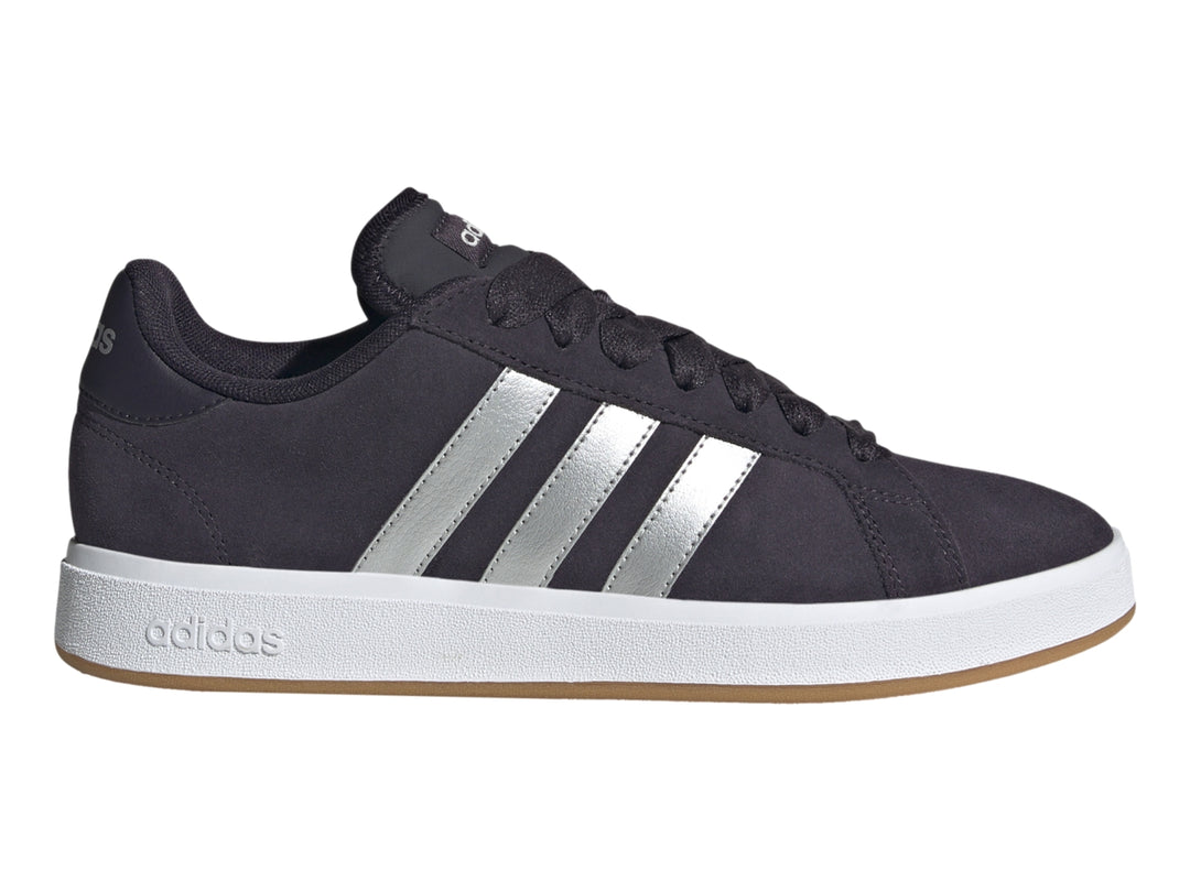 Tenis Adidas Grand Court Base 00 Negro y Plata para Mujer