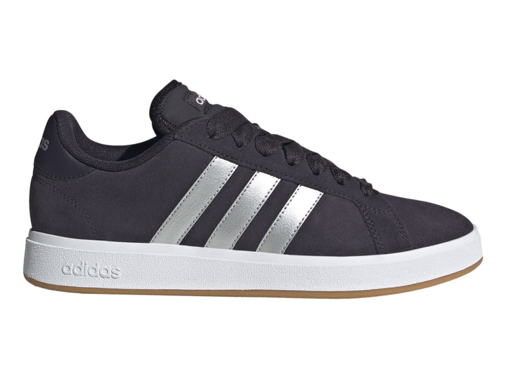 Tenis Adidas Grand Court Base 00 Negro y Plata para Mujer