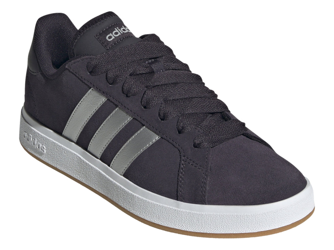 Tenis Adidas Grand Court Base 00 Negro y Plata para Mujer