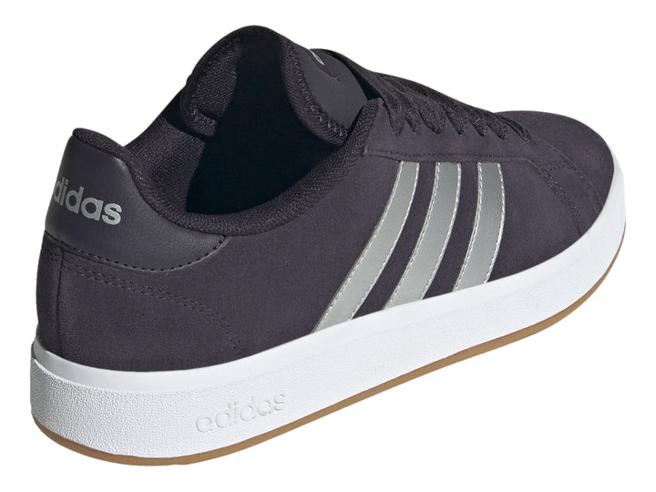 Tenis Adidas Grand Court Base 00 Negro y Plata para Mujer