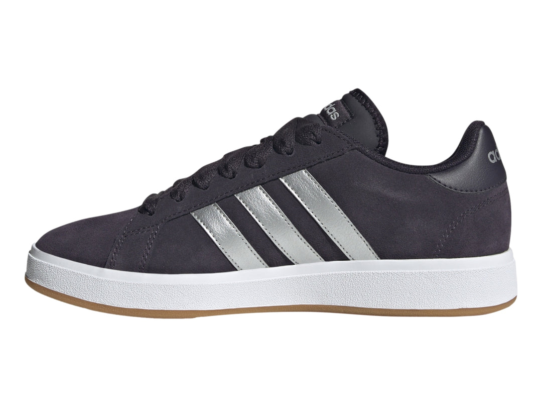 Tenis Adidas Grand Court Base 00 Negro y Plata para Mujer